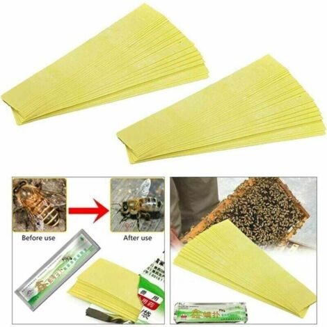 Lot de 60 bandes acaricides fluvalinate pour abeilles – Éradication des acariens varroa – Action rapide – Protection environnementale