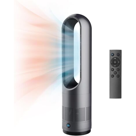 Ventilateur colonne sans pales 1400W – 8 vitesses refroidissement, 3 niveaux chauffage – Angle de ventilation 80° – Design léger 18 pouces