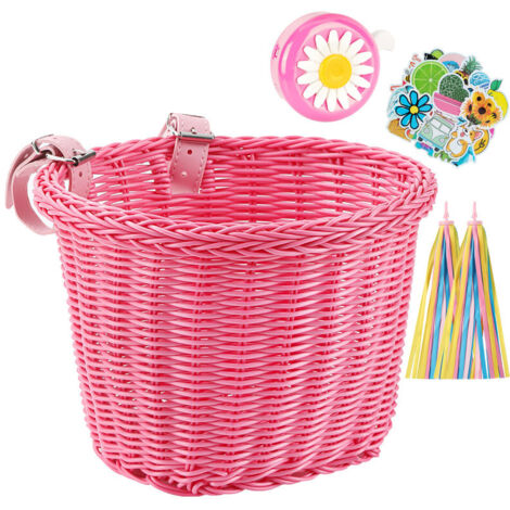 Panier Velo Enfant, Panier de Guidon de Vélo Enfant, Tricotage à la Main Panier Vélo pour Filles Garçons (1/5)
