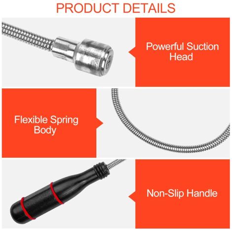 Kit De 4 Tiges Magnétiques Télescopiques Et Flexibles - Aimants Puissants Pour Ramasser Vis, Écrous - Capacités 1.5, 2 Et 5 Lb