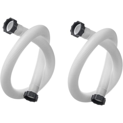 Lot de 2 tuyaux de rechange pour filtre de piscine – Diamètre 38 mm – Longueur 150 cm – Écrous inclus pour installation rapide