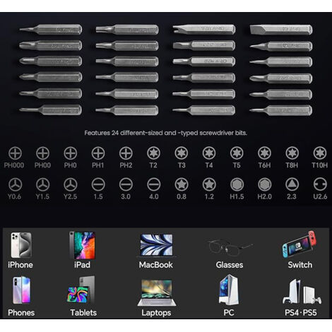 Kit De Réparation 25 En 1 Pour IPhone & Smartphone - Tournevis De Précision Magnétique Avec Embouts Torx