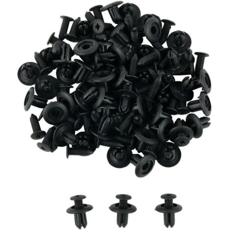 Voiture 50 pièces Vis en plastique 8mm pour pare-chocs, fixation de garde-boue, trou de fixation, porte intérieure de voiture Panneau de garniture Clip de carte Rivet Pièces automobiles