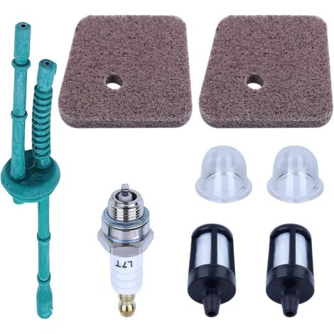 LinDuxe Kit de filtre à air et à carburant pour débroussailleuse Stihl FS38 FS55R FS45 FS45C FS46 FS55 HS45 KM55 HL45 MM55 etc. Filtre à air + filtre à carburant + conduite de carburant + bouchon de r (1/4)