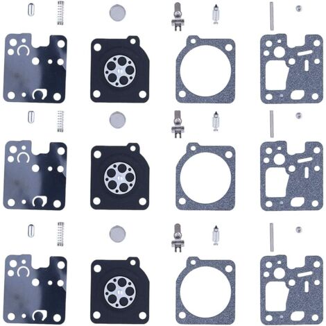 LinDuxe Lot de 3 kits de reconstruction de carburateur RB-107 pour Zama Rb-107 Echo GT200 GT201 SRM200 SRM201 SRM230 SRM231 HC-160 HC-180 HC-200 ES-230 ES-231 ES230 ES231 PB230 PB231 (1/4)
