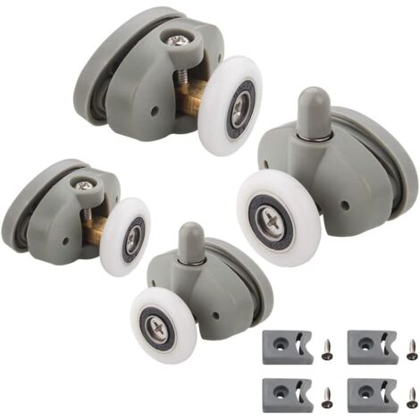 23mm Roulette Porte De Douche, 4pcs 23mm Roulettes De Porte De Douche Coulissantes, Pour Trou De Verre De 9-12mm, Roulettes Pour Porte De Douche (1/5)