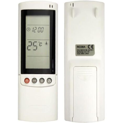 Télécommande RC08A pour climatiseurs Airwell – Portée 10 mètres – Écran LCD – Ergonomique et résistante aux chocs – Compatible avec pompes à chaleur (1/5)