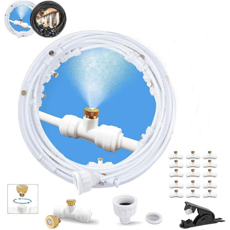 Brumisateurs pour terrasse extérieure, système de brumisation pour rafraîchir l'extérieur, 15 m (50 pieds), kit DIY de tuyau de brumisation pour porche, auvent, terrasse, parasol, jardin, serre, cour, (1/5)