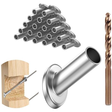 Lot de 20 manchons de protection biseautés pour câbles d'escalier, angle de 25, 30 ou 35 degrés (1/8" à 3/16"), en acier inoxydable T316, kit de quincaillerie pour câbles, manchons de protection d'ang