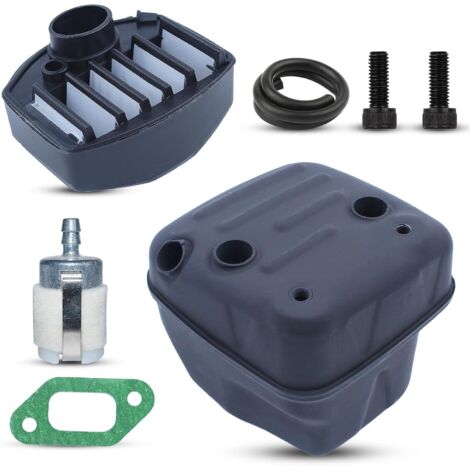 LinDuxe Pièces de rechange pour filtre à air et carburant de silencieux d'échappement de tronçonneuse pour Husqvarna 357 359 357XP avec boulon de joint Remplacer OEM pour 503917601 537010901 (1/4)