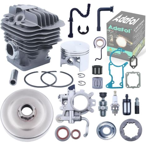 LinDuxe Kit de pompe à huile de tambour d'embrayage de pignon de piston de cylindre de 52 mm pour pièces de rechange de tronçonneuses Stihl MS440 044 Remplacez OEM pour 9640 003 1850 9640 003 1560 112 (1/4)