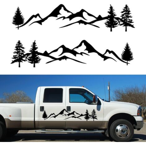 1 paire de stickers universels en vinyle pour voiture, camion, caravane, noir (1/5)