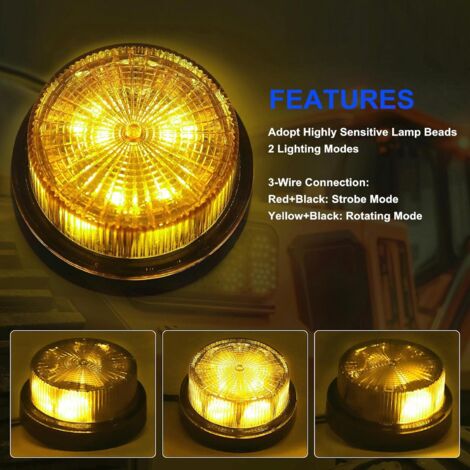 Lot De 8 Feux Stroboscopiques LED PKINGLAKE – Ultra Mince, Vert/Ambre – Synchronisés