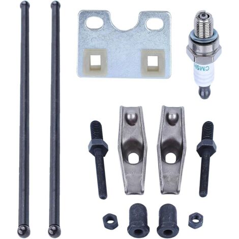 LinDuxe Plaque de guidage de tige de poussée de soupape de moteur à essence culbuteur pour Honda GX340 GX390 11HP 13HP pièces de rechange de tondeuse à gazon avec bougie d'allumage pour 14410-ZE3-013 (1/3)