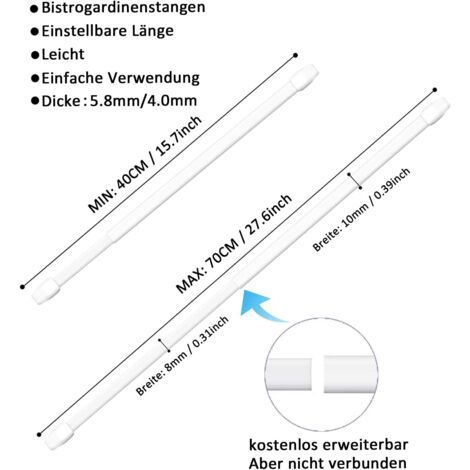 Barres De Vitrage Extensible Tringle Rideau Sans Percage Pour Fenetre Pvc Pour De Tringle A Rideau Adhesive 4pcs 40 60cm 92567879