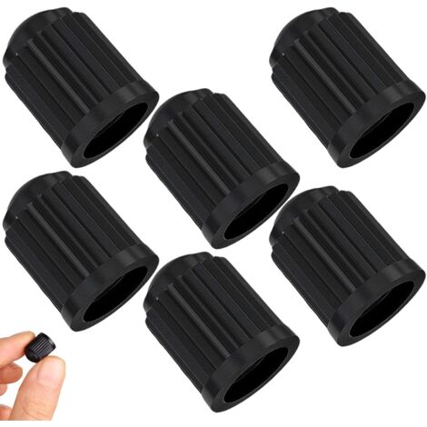 6 Pieces Bouchon Valve Pneu Voiture, Bouchon de Valve, Bouchon Pneu Voiture, Bouchon de Valve Voiture, Couvre-Valve Universel, Noir pour Voiture et Moto Roue et Pneu