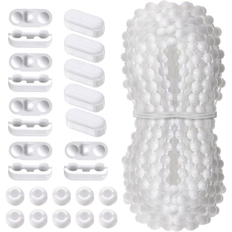Chainette de 10 mètres avec 10 connecteurs et 10 fixations – POM durable pour stores verticaux et enrouleurs – Glissement fluide et silencieux (1/5)