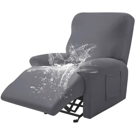 Housse de fauteuil inclinable extensible – Imperméable, antidérapante, avec poche latérale – Protection complète pour fauteuils en cuir et tissu (1/5)