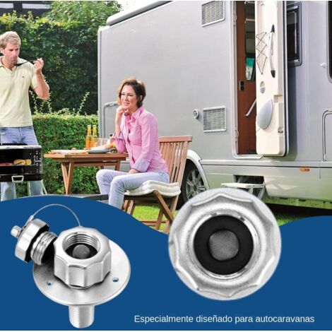 Entrée D’Eau Camping-Car Avec Clapet Anti-Retour & Connecteur Coudé 90° – Acier Inox 304 Robuste