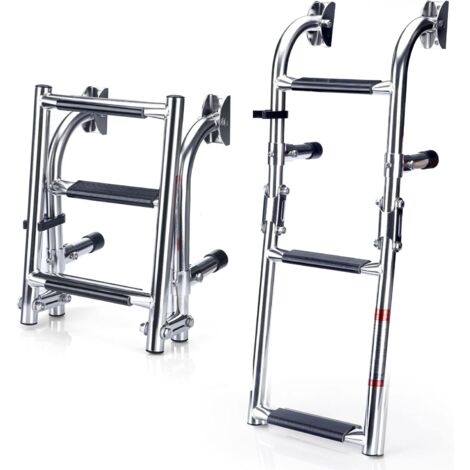 Échelle De Bateau Pliable 4 Marches En Acier Inoxydable WUPYI2018 - Support 136 Kg