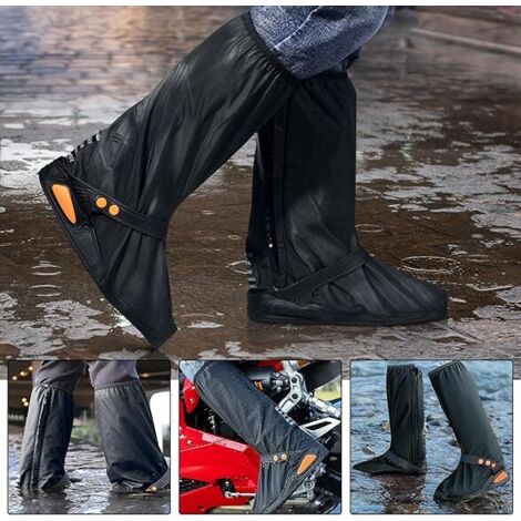 HSEAMALL Couvre-Chaussures Imperméables - Surchaussures Moto Scooter Vélo Avec Semelle Antidérapante - Protection Pluie Et Boue