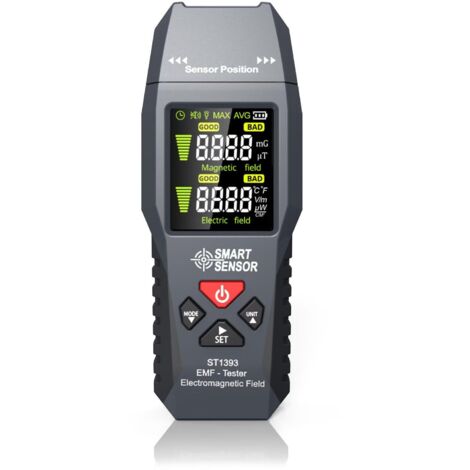 Mesureur EMF, testeur EMF portable à écran LCD, détecteur numérique de rayonnement électromagnétique pour la maison, le bureau, la voiture, les véhicules électriques, l'extérieur et la protection pend (1/5)