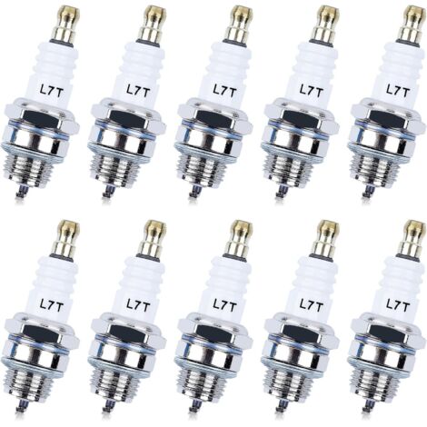 LinDuxe Bougie d'allumage L7T pour NGK BPMR7A - Lot de 10 bougies d'allumage pour Champion CJ8 RCJ6Y RCJ7Y Plus de bougies d'allumage Adofol pour moteur 2 temps Stihl 017 018 MS170 MS180 MS290 MS310 M (1/4)