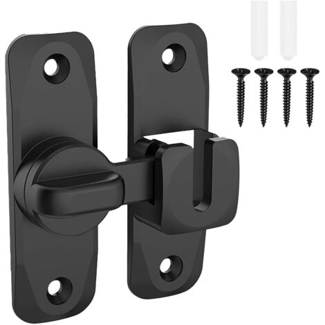 4pcs Verrou serrure de fermeture porte interieure coulissante,90°Loquet de crochet a porte bascule,Verrouillage de boucle moraillon antivol verrous de porte(90/180 Degrés) (1/5)