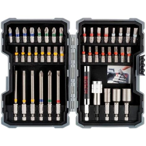 Applicable Bosch Professional 43 pièces Coffrets d'embouts de vissage Extra Hard (PH, PZ, SL, T, TH-Bit, Accessoires Perforateurs et Visseuses) [Classe énergétique A]