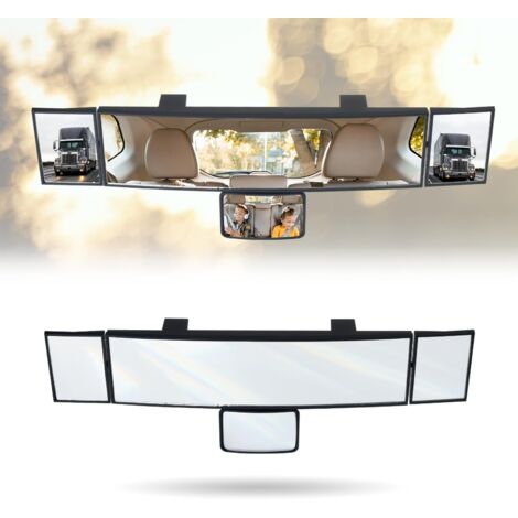 Rétroviseur panoramique 15 pouces avec rétroviseur pour bébé, extension de rétroviseur grand angle à clipser pour camion, voiture et SUV (blanc) (1/5)