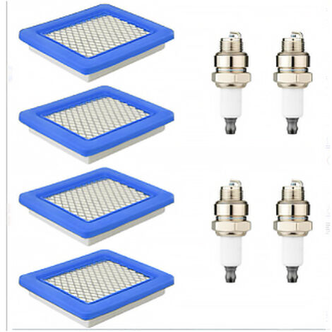 4 Pièces filtre a air tondeuse + 2 bougies d'allumage, filtre tondeuse filtre a air de tondeuse pour Briggs & Stratton 491588 399959 491588S Honda GCV135 GCV160 GX100 GC135 GC160 GCV190A (1/3)