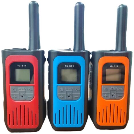Talkie walkie rechargeable 3 pièces – Portée 5 km – 16 canaux – Autonomie 3-4 jours – Câble USB C – Pour camping et randonnée