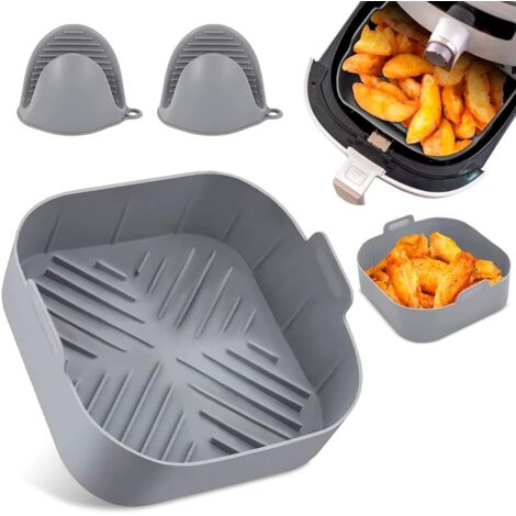 Moule en silicone sans BPA pour friteuses à air de 5,5 L et 6 L. 21 L - Moule et gants de protection pour friteuse à air, compatible avec COSORI, CECOTEC, Philips - Compatible avec toutes les marques. (1/5)
