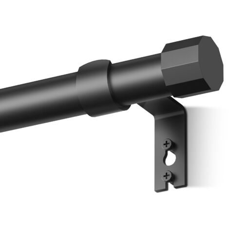 Tringles pour fenêtres de 35 à 59 pouces, tringle à rideaux réglable de 1 pouce de diamètre avec embouts amovibles, noir (1/5)