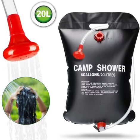 Lot 2 PCS Douche Solaire, 20L Sac de Douche Solaire Camping Pliable Sac de Douche Camping Portable Solaire Chauffe Sac de Douche de Sport Camping Randonée (1/5)