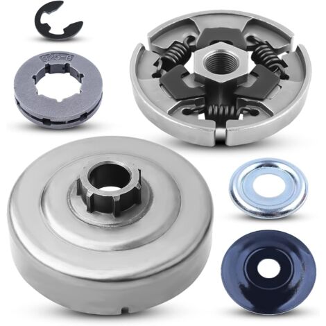 LinDuxe Kit de jante de pignon de tambour d'embrayage 3/8 7T pour Stihl MS 170 171 180 181 190T 191T 210 211 230 250 Pièces de rechange avec rondelle d'embrayage Roulement à aiguilles E-Clip
