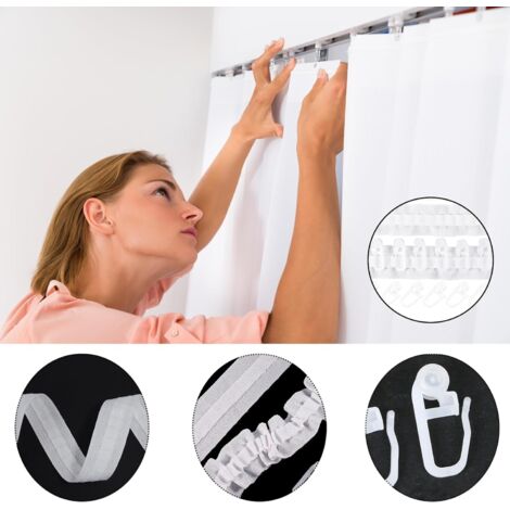 Ruban Fronceur Pour Rideaux 30m X 2.5cm - Blanc - Polyester - Style Tab Top - Neuf