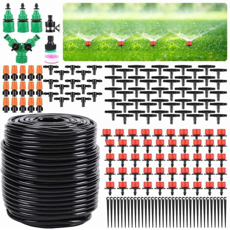 Tropfbewässerungsset für den Garten, automatisches Mini-Bewässerungssystem mit verstellbarem 1/4"-Verteilerrohr für Terrassen (1/5)
