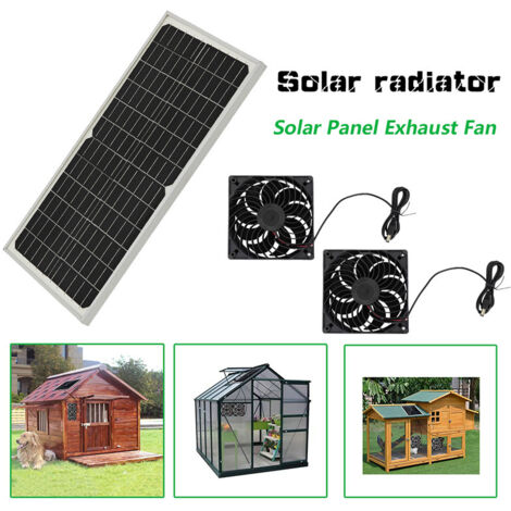 Panneau solaire monocristallin 16 W 16 V, étanche IP65, avec cadre Ventilateur solaire Ventilateur d'extraction photovoltaïque, vitesse maximale du ventilateur 3200 tr/min, radiateur pour animaux de c (1/3)