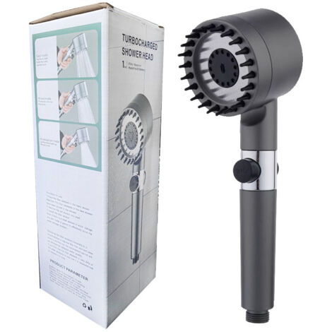 Pommeau Deouche Haute Pression, Pommeau Douche Economie Deau 4 Types De Jets Pommeau De Douche Anti Calcaire Avec Tuyau Douche 15m Et Support De Douche Avec Bouton Darret Deaugris 90035259