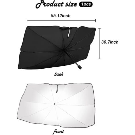 Kentop Pare-soleil pour pare-brise de voiture excellente protection contre la chaleur et les Kentop Pare-soleil pour pare-brise de voiture excellente protection contre la chaleur et les