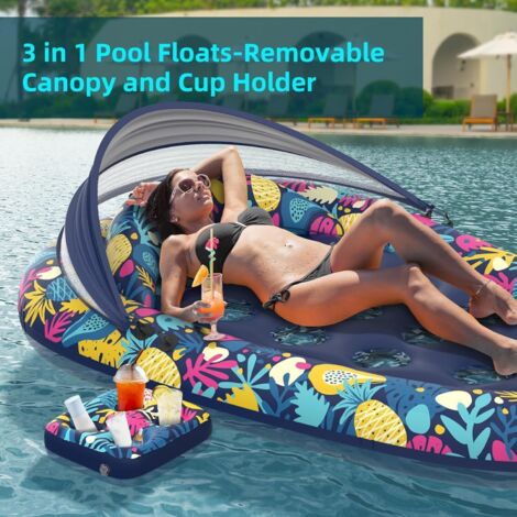 Matelas gonflable pour piscine 178 x 116 cm, chaise longue pour adulte, flotteur de piscine, matelas pneumatique pour adulte (bleu) - Jeux - Jouets