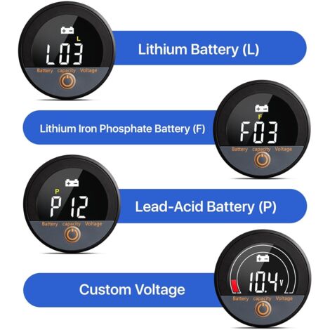 Voltmètre Numérique Vélo Électrique 12V-99V - Affichage Tension Temps Réel Batterie Plomb Lithium