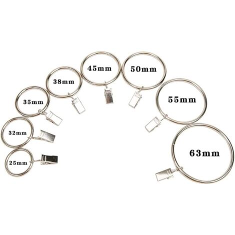 Lot De 10 Anneaux à Rideaux En Bois Foncé Avec Clips Détachables - Déco Maison