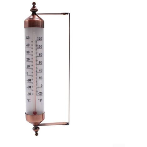 Thermomètre d'extérieur avec jauge, effet bronze – Élégant thermomètre de jardin pour extérieur adapté pour la température extérieure, serre, garage, facile à accrocher (1/5)