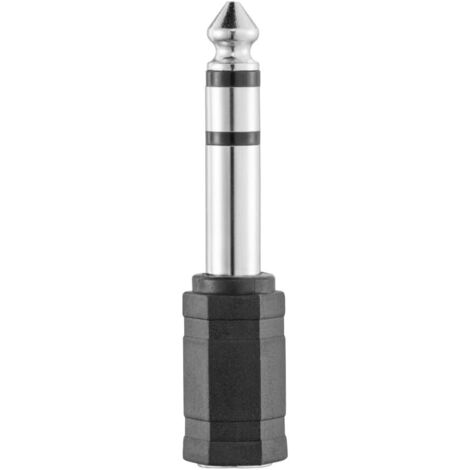Adaptateur Jack 6.35 vers 3.5 (Adaptateur Audio 6.35mm Mâle vers 3.5mm Femelle, Stéréo, Prise Casque, Audio Connecteur Stéréo pour Mélangeur Audio/Piano électrique/Clavier) Noir (1/5)