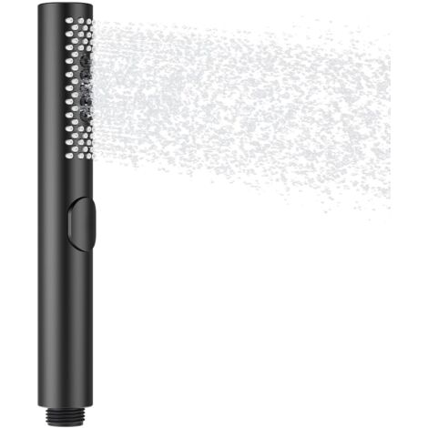 Douchette pour Salles de Bains, Pomme De Douche ronde, économie d'eau avec 3 fonctions, Buses en Silicone Anti-Calcaire, Matériau ABS, Noir Mat (1/5)