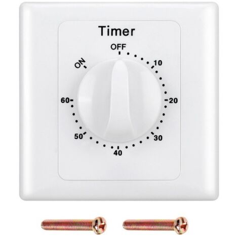 Prises de minuterie Compte à rebours Minuterie numérique Interrupteur de Commande Couvercle de Prise Mise Hors Tension Automatique Minuterie mécanique Minuterie avec boîtier inférieur 15min (1/4)