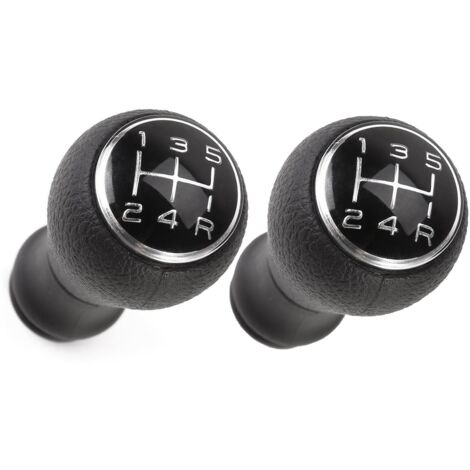 Générique Pommeau De Levier De Vitesse 5 Vitesses - Compatible Pour Peugeot 106 107 205 206 207 306 308 309 405 Partner Citroën C1 C3 C4 - ABS + Cuir De Haute Qualité - 2 Pièce (1/5)