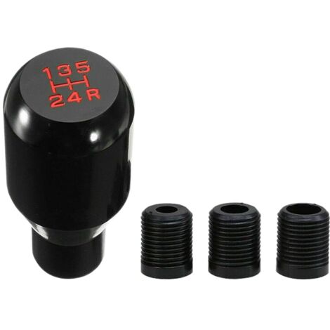 5 Vitesses Pommeau de Levier de Vitesse, Noir Cuir, avec Adaptateur, Levier de Vitesse pour Renault Clio III 2005-09, pour Megane 2 Laguna 2 2003-09, pour Clio 4 2012-19, pour Scénic II 2003-2006 (1/5)